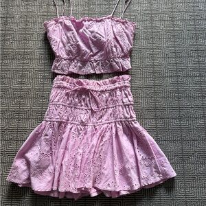 Sky to Moon Pink Two Piece skirt set. Size small